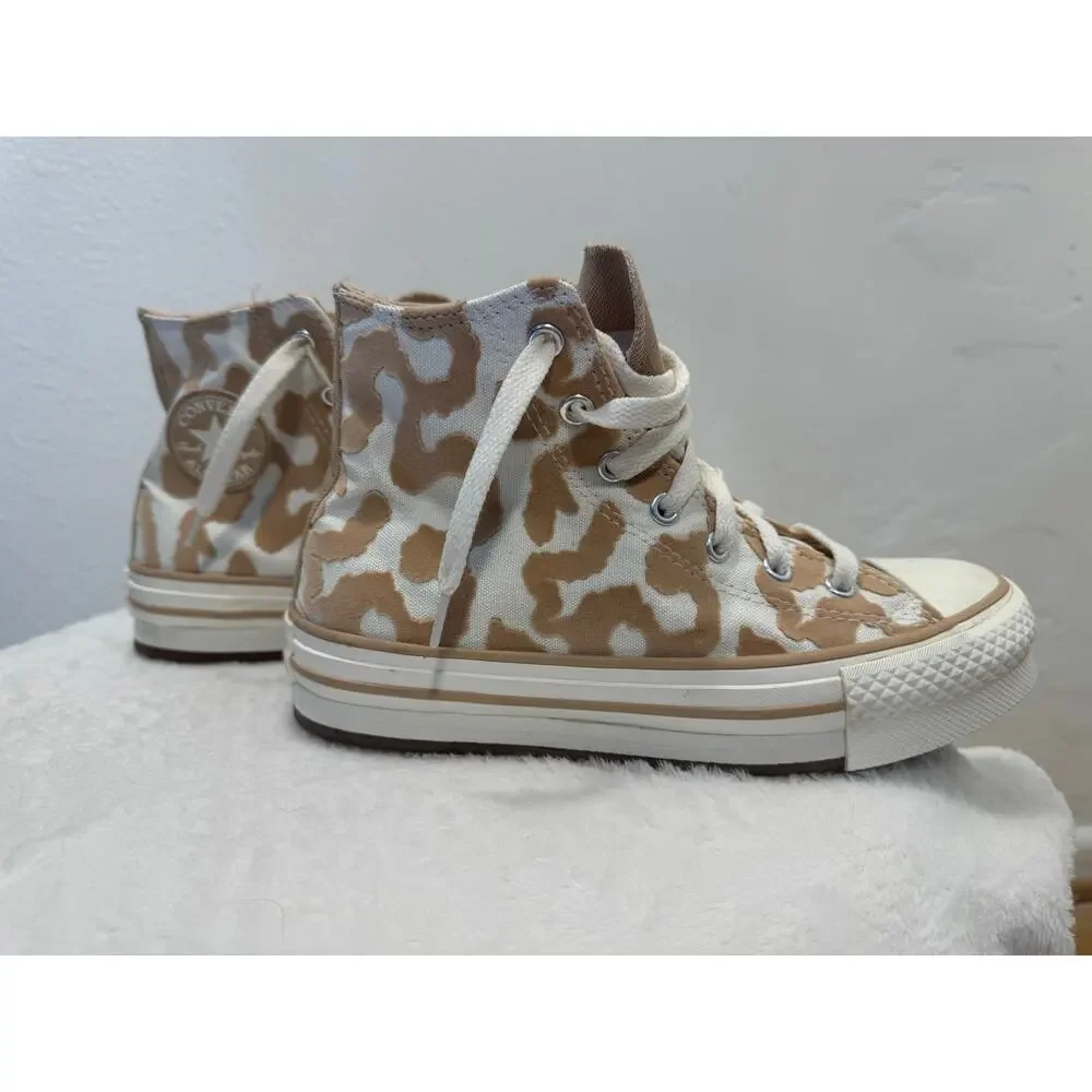Converse Chuck Taylor All Star Girls Platform Shoes Leopard Print High Top 3.5